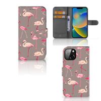 Apple iPhone 14 | Telefoonhoesje | Met pasjeshouder | Flamingo