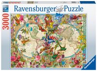 Ravensburger puzzel 3000 stukjes Flora en fauna wereldkaart