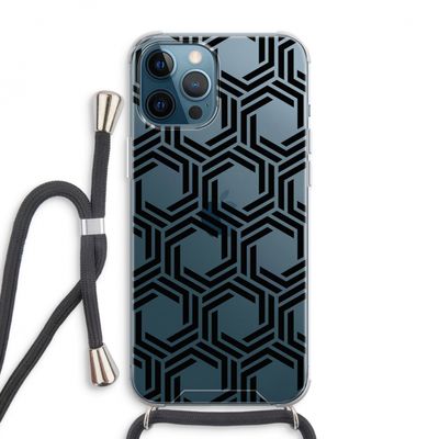 Geometrisch patroon: iPhone 12 Pro Max Transparant Hoesje met koord