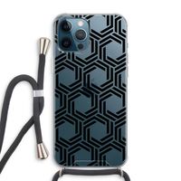 Geometrisch patroon: iPhone 12 Pro Max Transparant Hoesje met koord