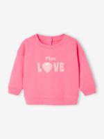 Basics babysweatshirt met drukknopen op de rug rozen