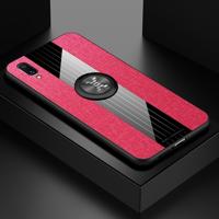 Voor vivo X21 XINLI stiksels doek textuur schokbestendig TPU beschermhoes met ring houder (rood)