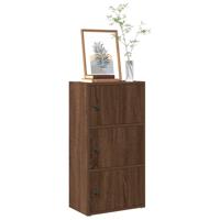 Boekenkast 40x24x77 cm bewerkt hout bruin eikenkleurig
