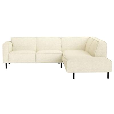 Leen Bakker - Hoekbank Madison Rechts - Maggy - Stof - Crème - 230x258x77 Cm