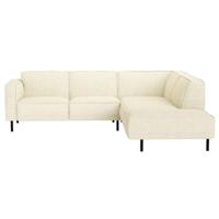 Leen Bakker - Hoekbank Madison Rechts - Maggy - Stof - Crème - 230x258x77 Cm
