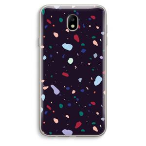 Dark Rounded Terrazzo: Samsung Galaxy J7 (2017) Transparant Hoesje