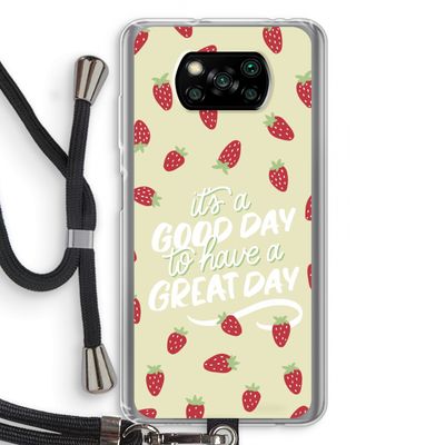 Don't forget to have a great day: Xiaomi Poco X3 NFC Transparant Hoesje met koord