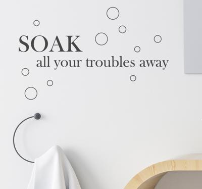 Laat al je problemen los muursticker badkamer