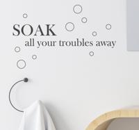 Laat al je problemen los muursticker badkamer