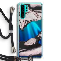 Roze stroom: Huawei P30 Pro Transparant Hoesje met koord