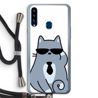 Cool cat: Samsung Galaxy A20s Transparant Hoesje met koord