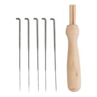 Creativ Company Viltnaald houder hout met 5 naalden