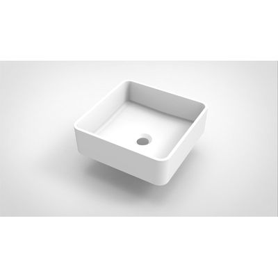 Arcqua Case waskom - 37x37cm - Vierkant - Cast marble Wit Mat WAS111015