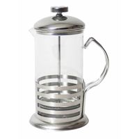 French press koffie/thee maker/ cafetiere glas/RVS 800 ml - thumbnail