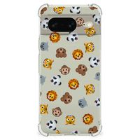 Doorzichtige Silicone Hoesje voor Google Pixel 8 Dieren Emojis