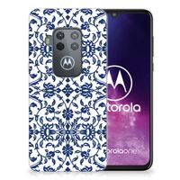 Motorola One Zoom TPU Case Flower Blue - thumbnail