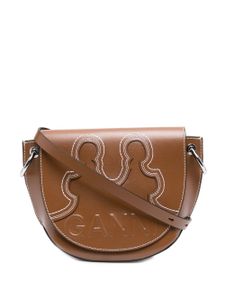 GANNI sac à main à logo embossé - Marron
