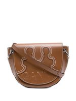 GANNI sac à main à logo embossé - Marron