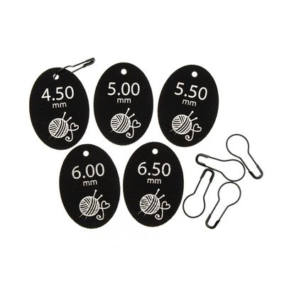 Needle Tag voor Breien maat 4,5 - 5 - 5,5 - 6 - 6,5 - 2 stuks per maat Needle Tag voor Breien maat 4,5 - 5 - 5,5 - 6 - 6,5 - 2 stuks per maat
