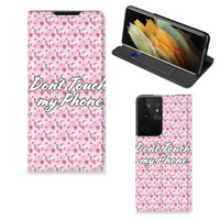 Samsung Galaxy S21 Ultra Design Case Flowers Pink DTMP - thumbnail