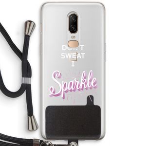 Sparkle quote: OnePlus 6 Transparant Hoesje met koord