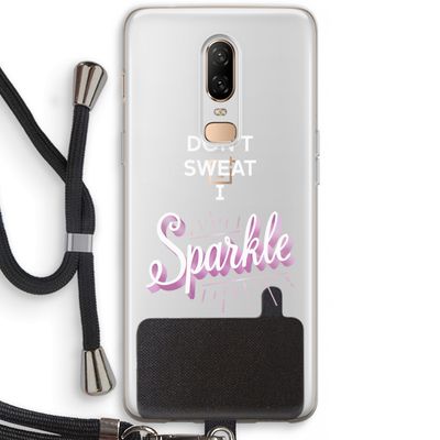 Sparkle quote: OnePlus 6 Transparant Hoesje met koord