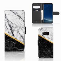 Samsung Galaxy S8 | Bookcase | Marmer Wit Zwart - Origineel Cadeau Man