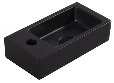 Wiesbaden Rhea mini fontein links 36,5 x 18 x 9 cm keramiek mat zwart