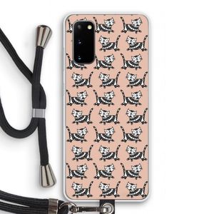 Zwarte poes: Samsung Galaxy S20 Transparant Hoesje met koord