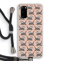 Zwarte poes: Samsung Galaxy S20 Transparant Hoesje met koord