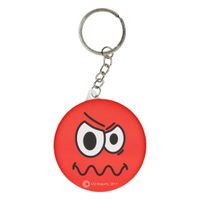LG Imports sleutelhanger emoji met spiegel rood 6 cm - thumbnail