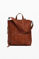 Kleine rugzak met patchwork in leerlook - BROWN - U
