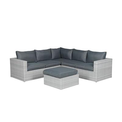 Orangebird lounge set 4-dlg vintage grey 2-h./reflex black - Garden impressions