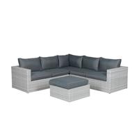 Orangebird lounge set 4-dlg vintage grey 2-h./reflex black - Garden impressions