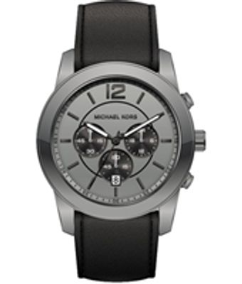 Horlogeband Michael Kors MK8434 Leder Zwart 24mm