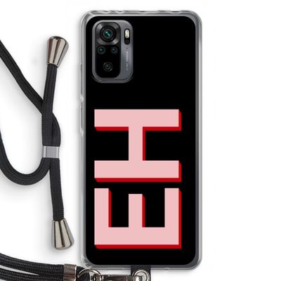 Monogram: Xiaomi Redmi Note 10 Pro Transparant Hoesje met koord