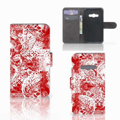 Telefoonhoesje met Naam Samsung Galaxy Xcover 3 | Xcover 3 VE Angel Skull Rood