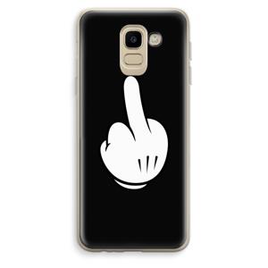 Middle finger black: Samsung Galaxy J6 (2018) Transparant Hoesje
