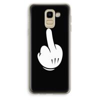 Middle finger black: Samsung Galaxy J6 (2018) Transparant Hoesje - thumbnail