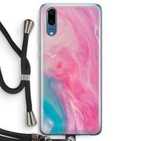 Roze explosie: Huawei P20 Transparant Hoesje met koord