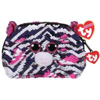 TY fashion handtas zebra zoey 20 cm zwart/wit/roze