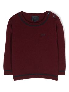 Fay Kids pull en maille fine à logo brodé - Rouge