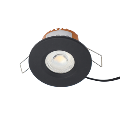 LED fire rated inbouwspot 6Watt rond ZWART IP65 dimbaar - CCT - 2700K - 3000K - 4000k - interne driver - brandvertragend