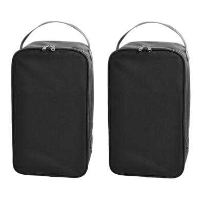 Schoenentas / reis opbergtas - 2x stuks - 12 liter - 38 x 21 x 15 cm - zwart - sportschoenen opberge