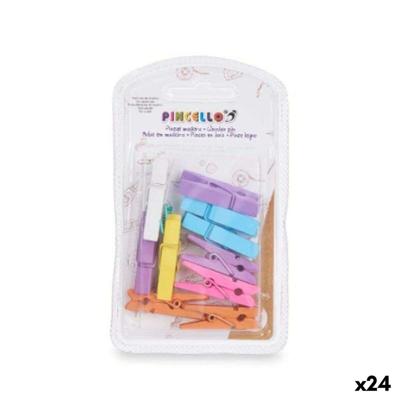 Klemmen Pincello Multicolour Hout Medium (24 Stuks)