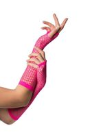 Vingerloze Handschoenen Lang Visnet Neon Pink