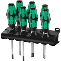 Wera 335/350/367/7 Lasertip Schroevendraaierset Werkplaats 7-delig Plat, Kruiskop Phillips, Kruiskop Pozidriv, Binnen-Torx