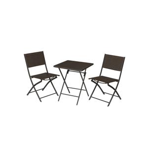 Opvouwbare tuinmeubelset van 3 met tafel en 2 stoelen, Koffie bruin