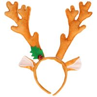 Kerst diadeem/haarband - rendier gewei - bruin - 30 cm