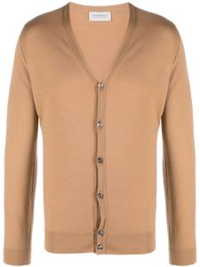 John Smedley cardigan en mérinos à col v - Marron